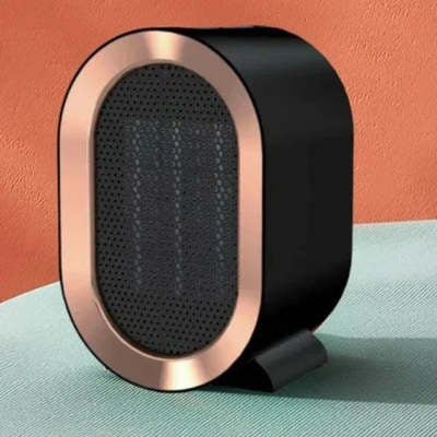 Compact white ceramic desk fan heater