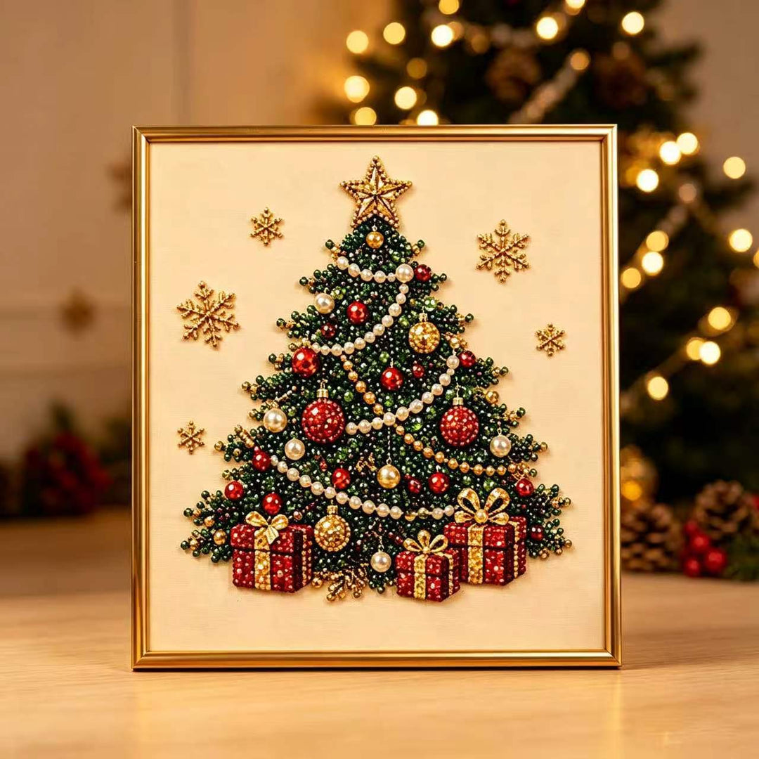 Framed Christmas diamond painting of Santa Claus
