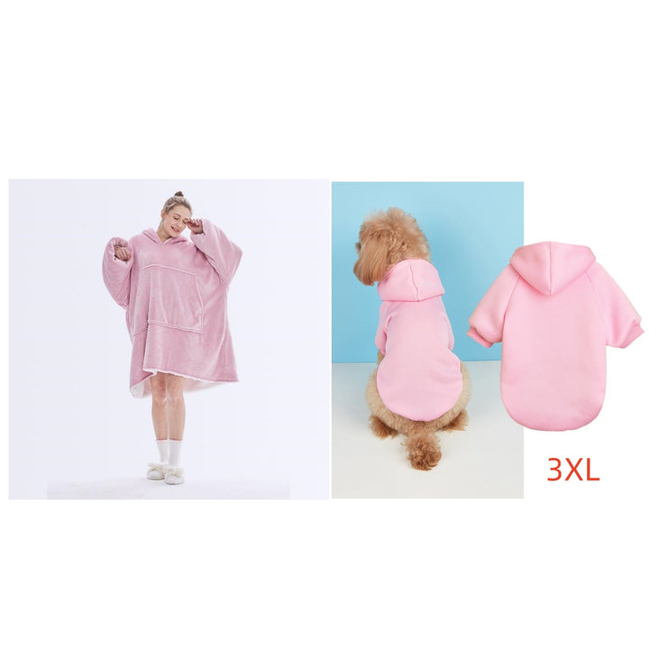 Wearable Blanket Hoodie for Adults, Flannel and Lamb Wool