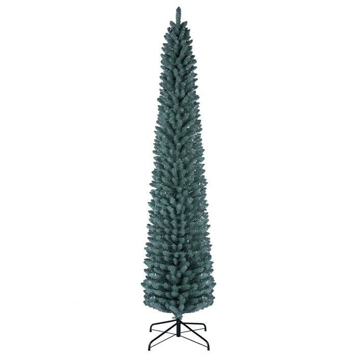 Heat Grove 8 ft Slim Frosted Pencil Christmas Tree with 535 Tips
