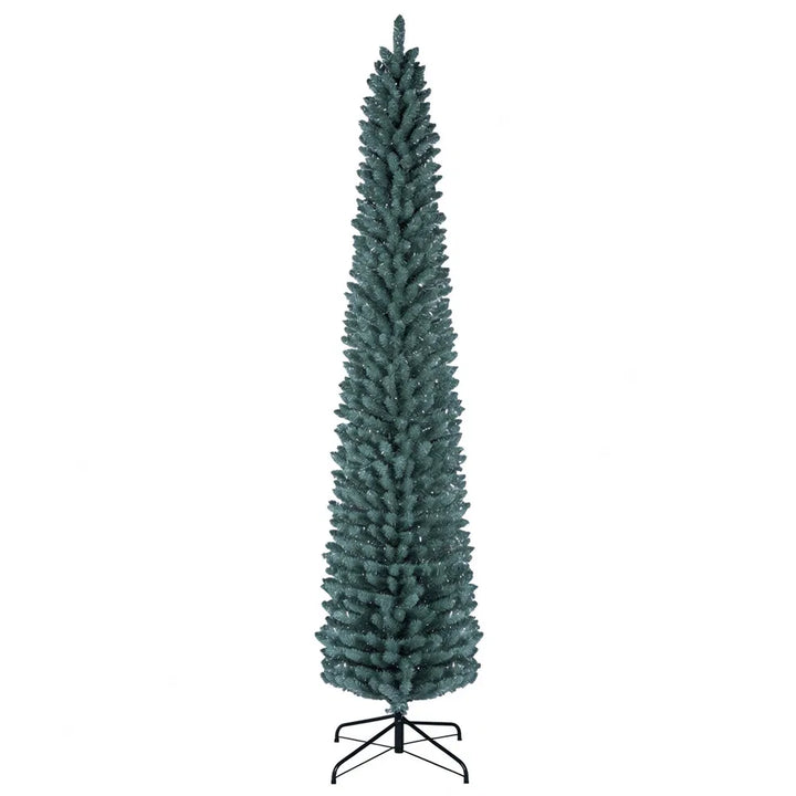 Tall slim frosted pencil Christmas tree