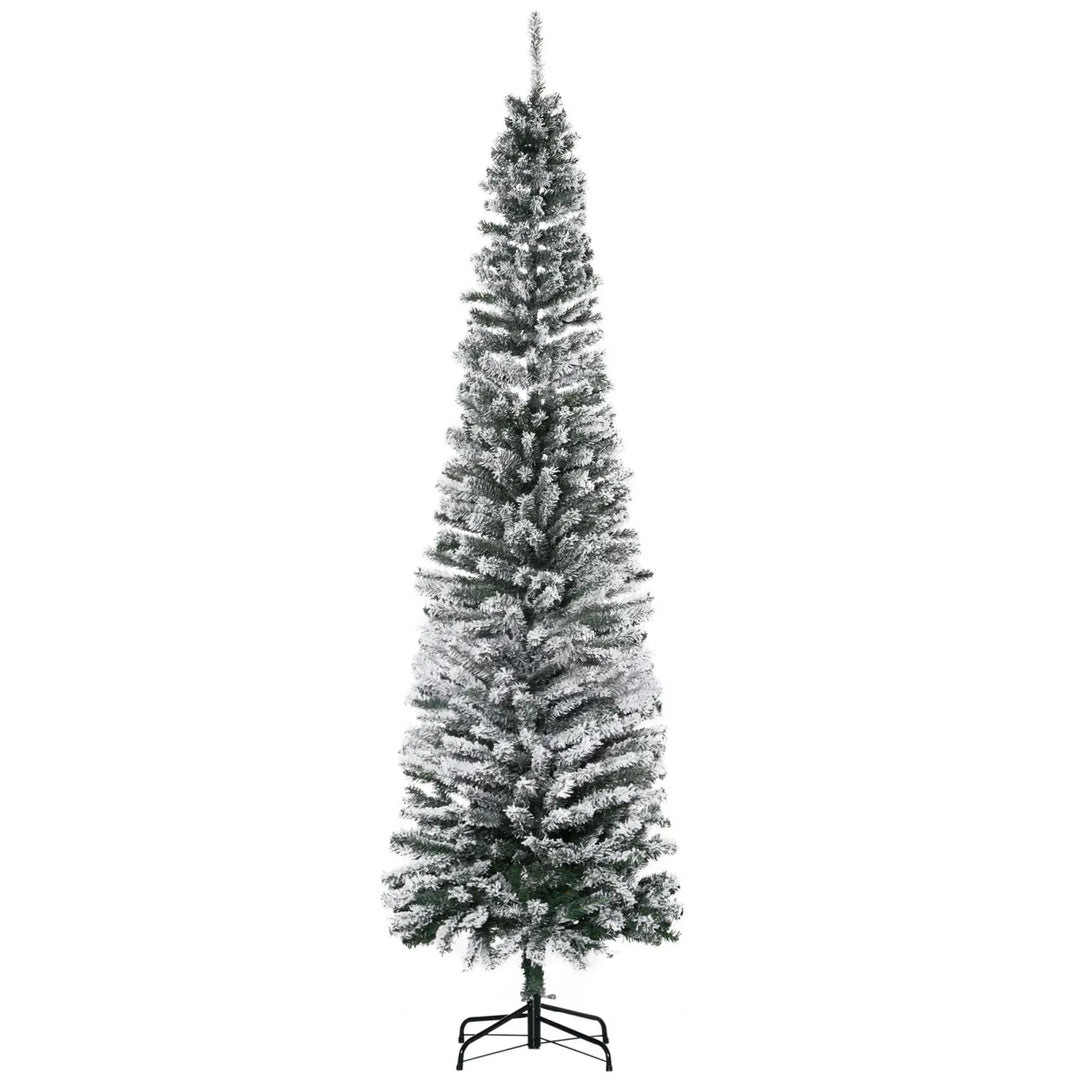 Slim flocked pencil Christmas tree