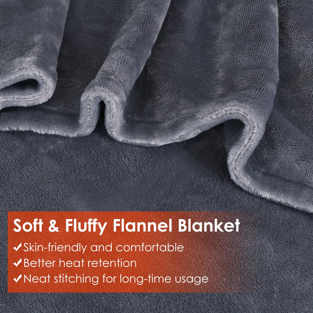 Wearable USB heated blanket with zipper and 8 heating panels