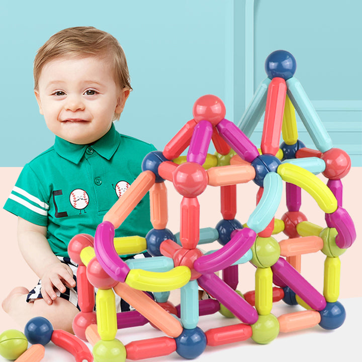 Colorful magnetic sticks and balls set