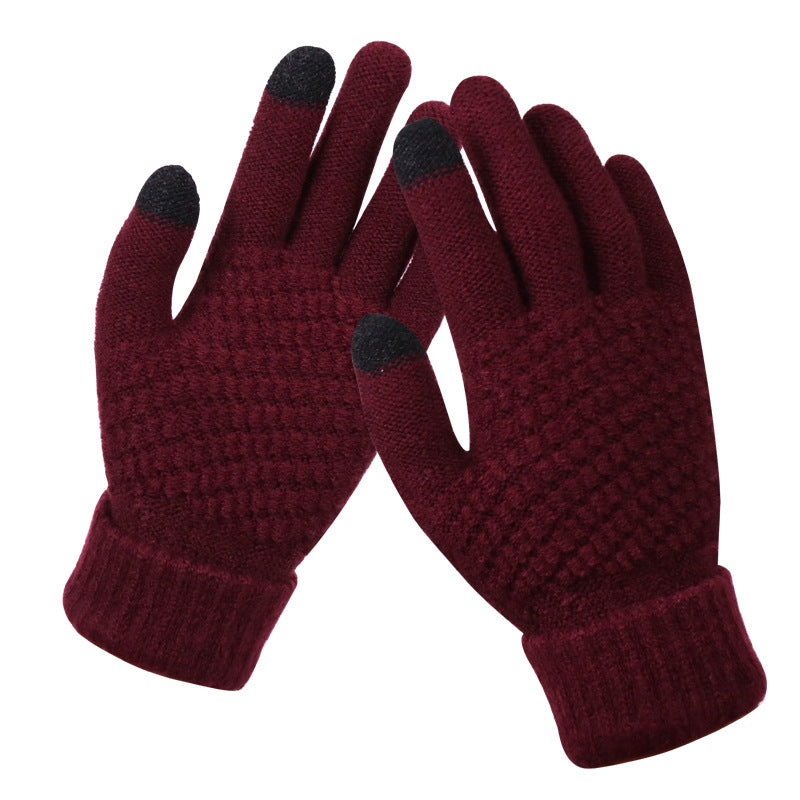Textured knit touchscreen gloves