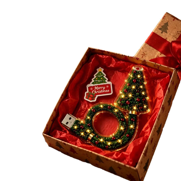Heat Grove USB Christmas Projector Lamp with Wreath and Tree Body