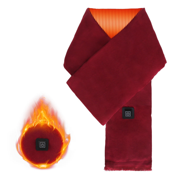 Camel heated wrap scarf around neck
