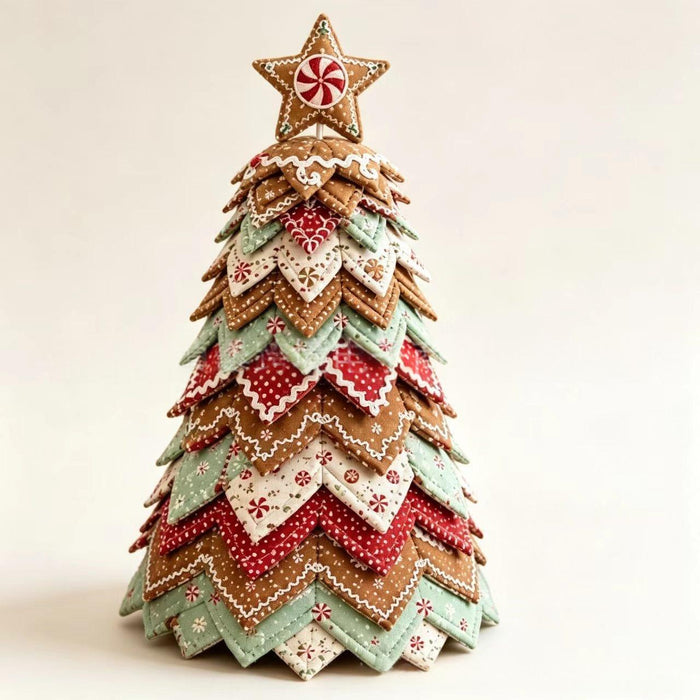 Heat Grove Handmade Folded Fabric Christmas Tree with Topper