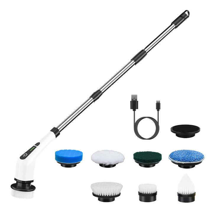 Heat Grove Cordless Electric Spin Scrubber with 8 Brush Heads