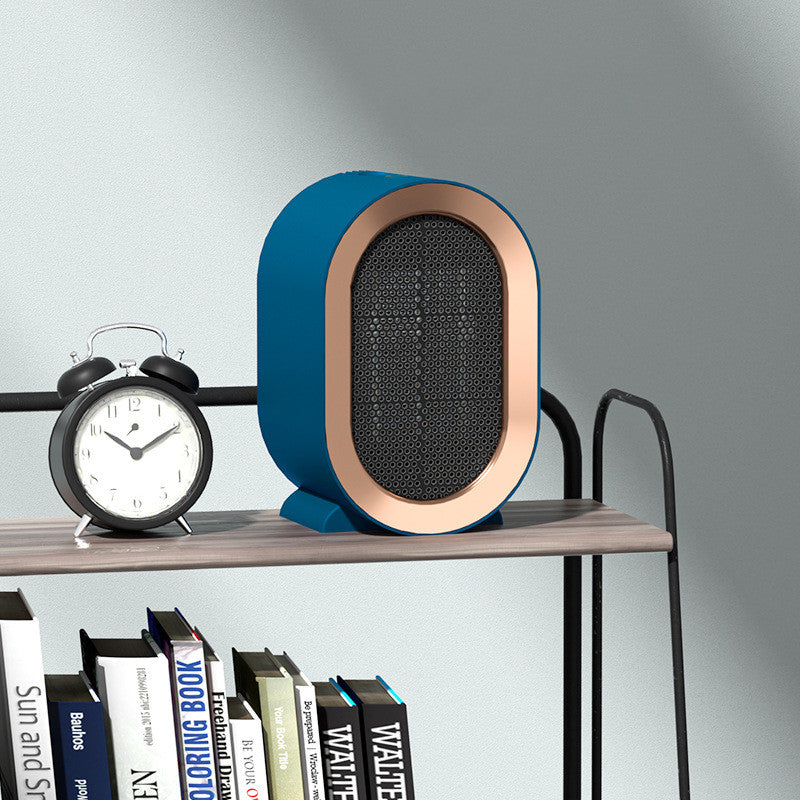 Compact white ceramic desk fan heater