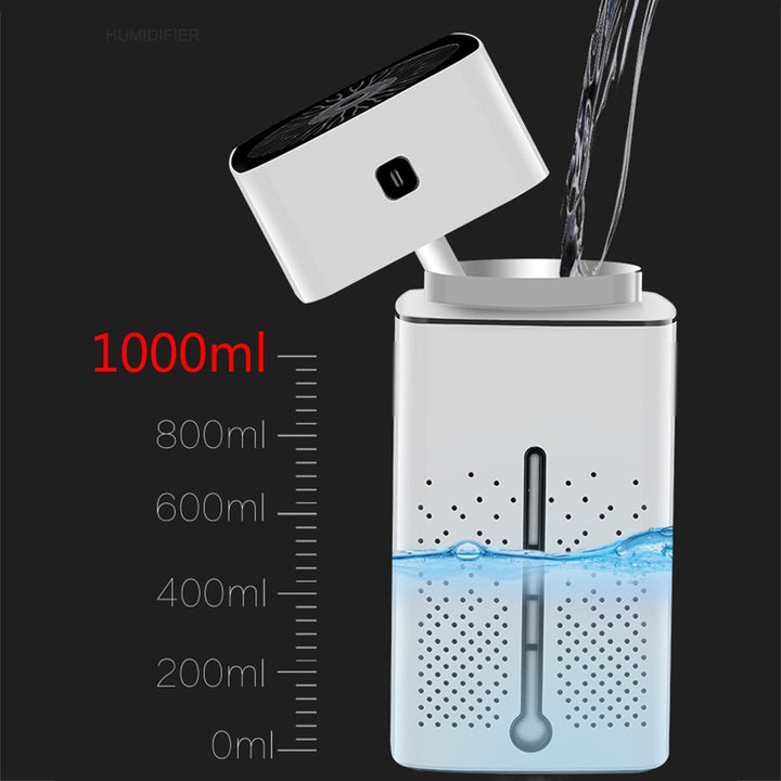 Cool Mist Humidifier with 7-Color LED Light, 1000 mL