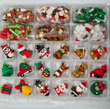 Building block advent calendar with ornaments