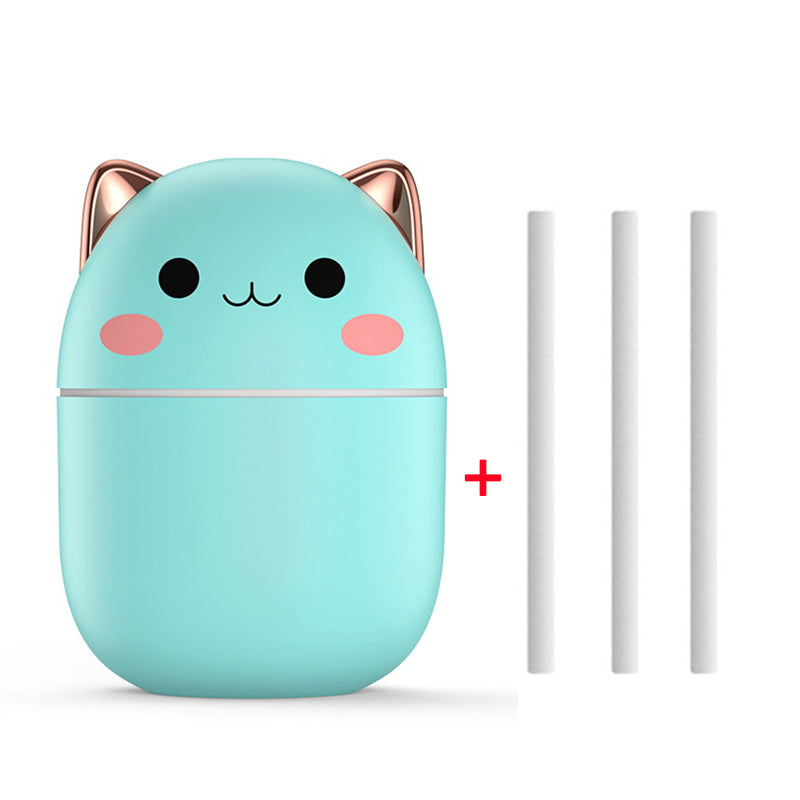Cute Cat Air Humidifier, Ultra-Silent USB for Bedroom and Car