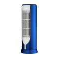 White ceramic tower heater on a desk