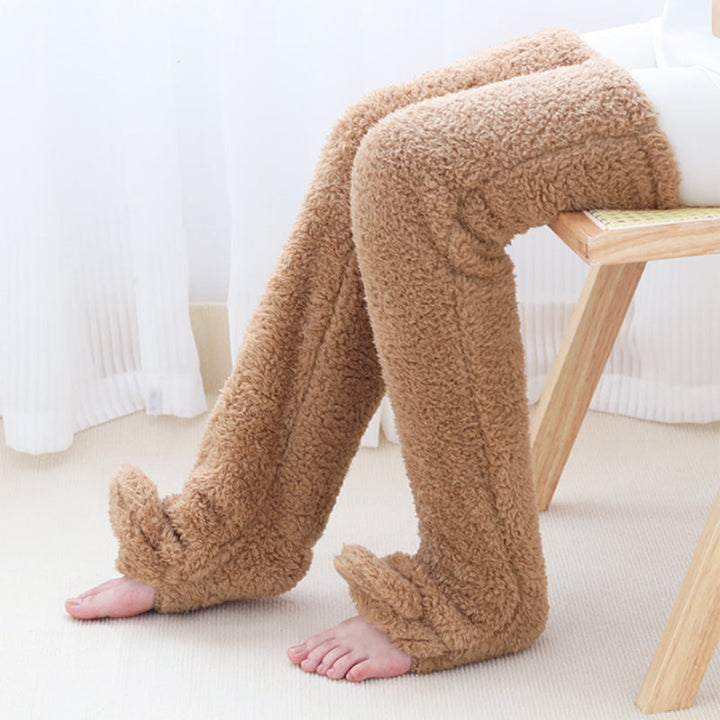 Fluffy Long Knee Warmer Socks with Open-Toe Design
