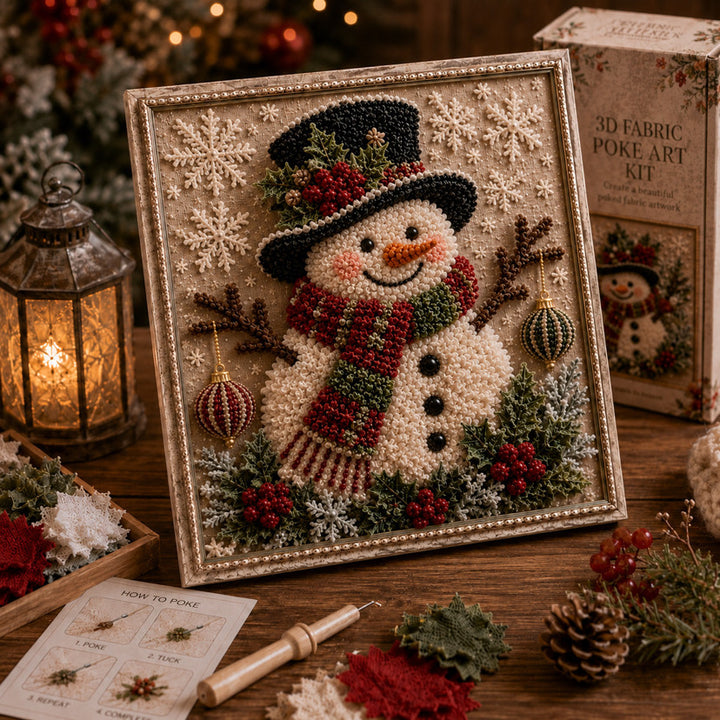 3D fabric poke art Christmas cardinal in frame