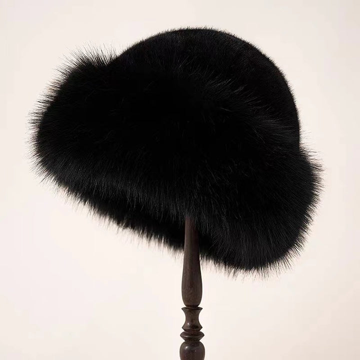 White faux fur Cossack hat