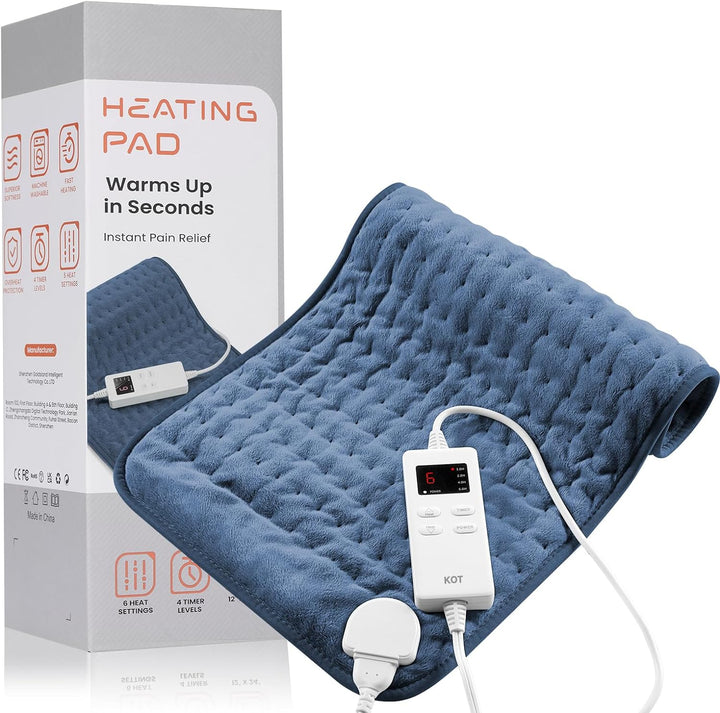 Plush Flannel Electric Heating Pad with 6 Heat Levels – Heat Grove