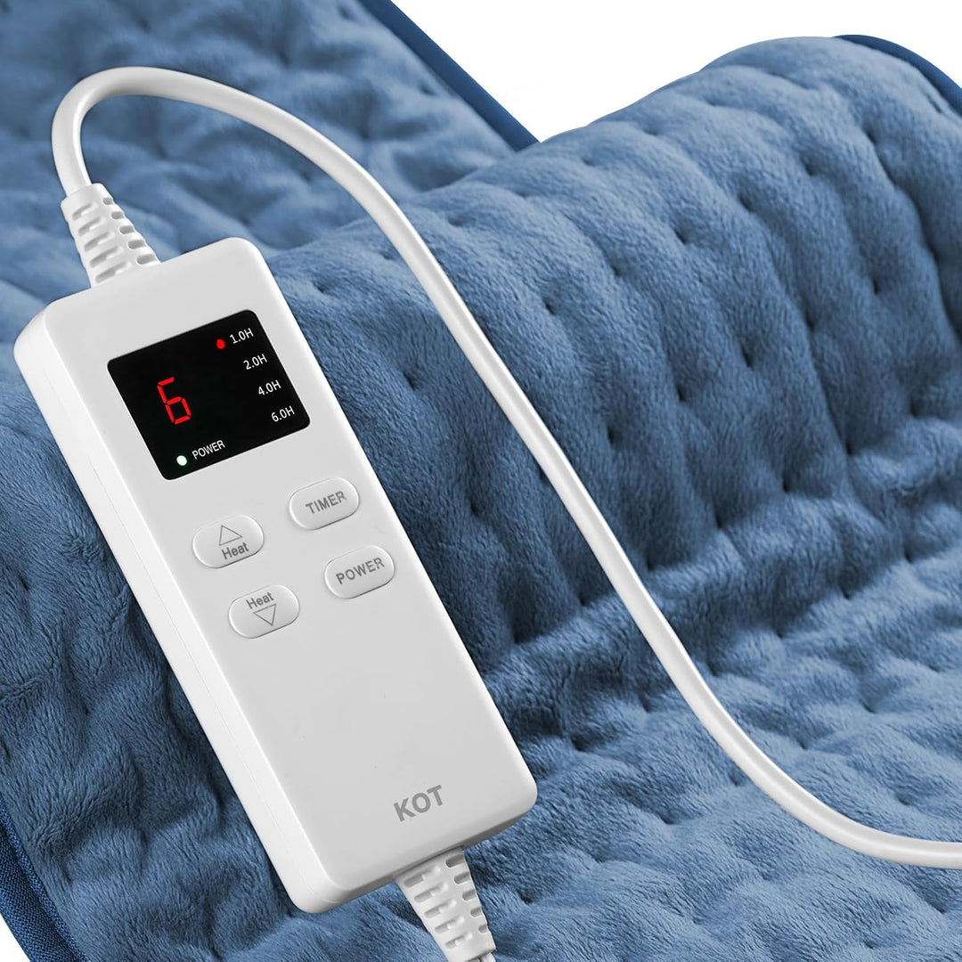 Plush Flannel Electric Heating Pad with 6 Heat Levels – Heat Grove