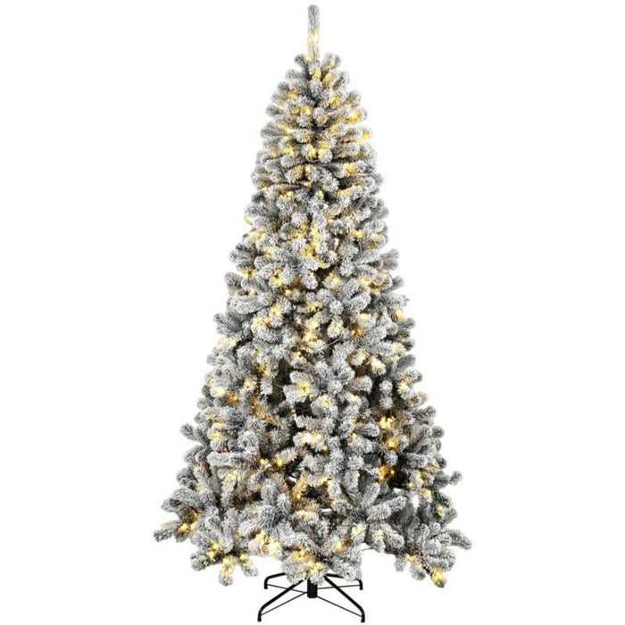 Heat Grove 6 ft Flocked Northern Pine Christmas Tree with 250 LEDs