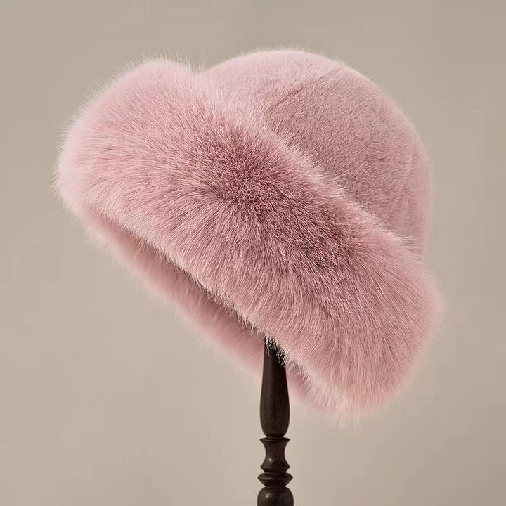 White faux fur Cossack hat
