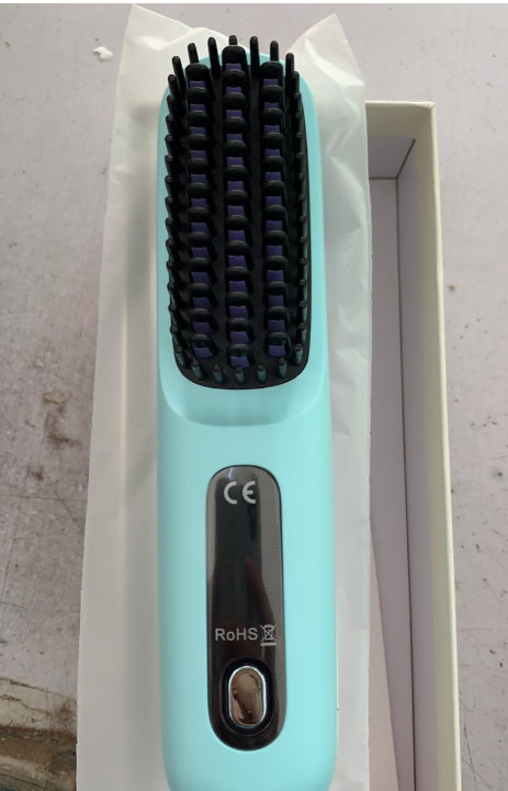 Black cordless hair straightener brush