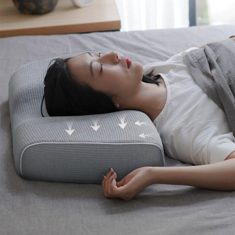 Gray ergonomic memory foam pillow