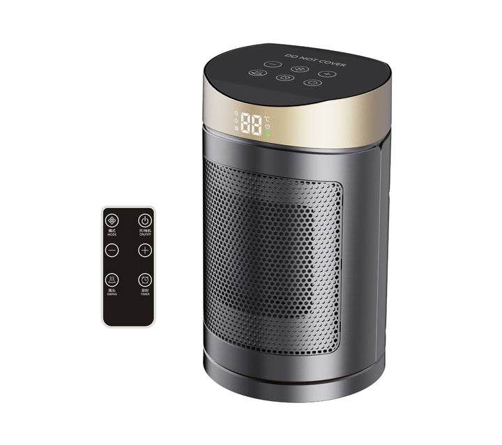 Black and gold oscillating tower heater