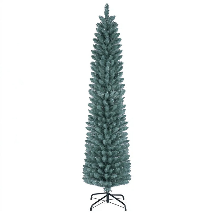 Heat Grove 6 ft Slim Frosted Pencil Christmas Tree with 320 Tips