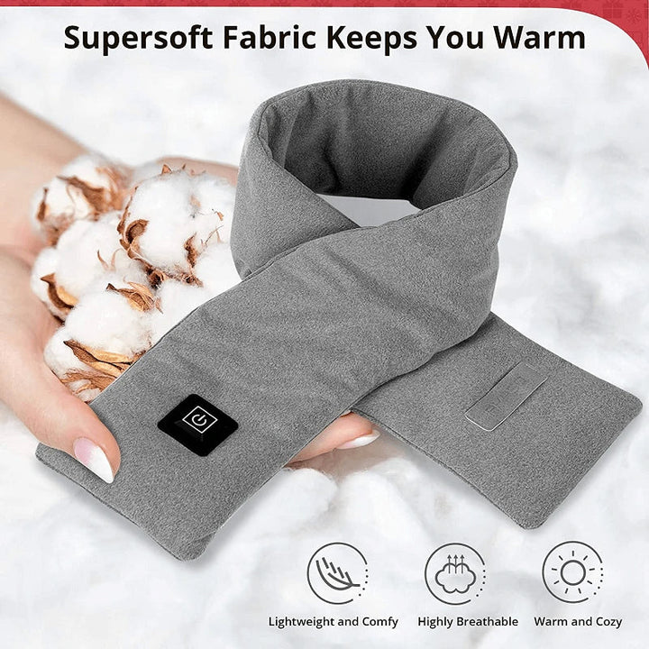 Velvet Heated Scarf with Three Heat Levels and USB Power