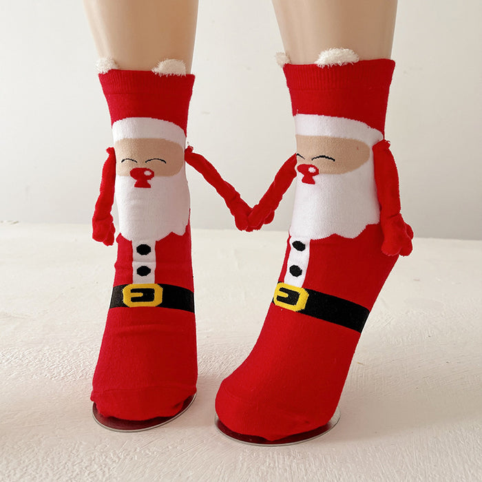 Heat Grove Magnetic Hand-Holding Christmas Socks for Couples