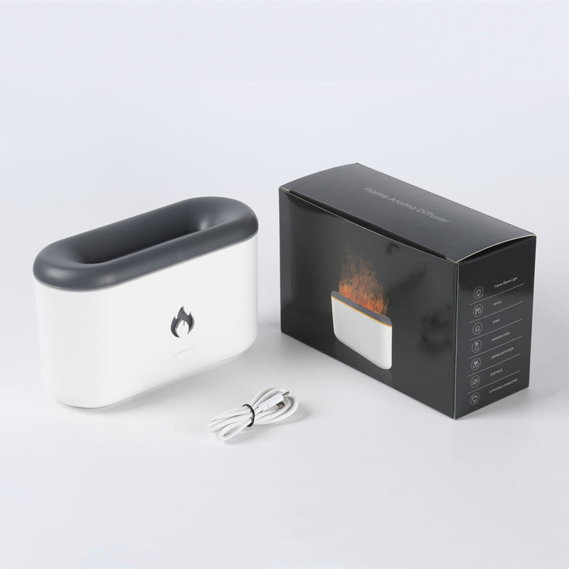 3D Flame Humidifier, 300 ml Ultrasonic Aroma Diffuser, Type-C