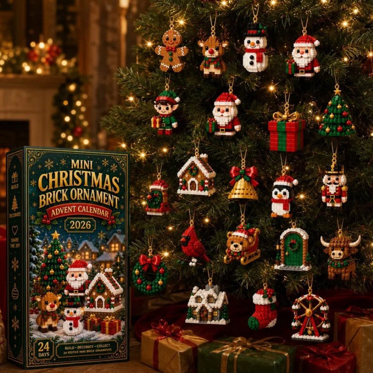 Building block advent calendar with ornaments