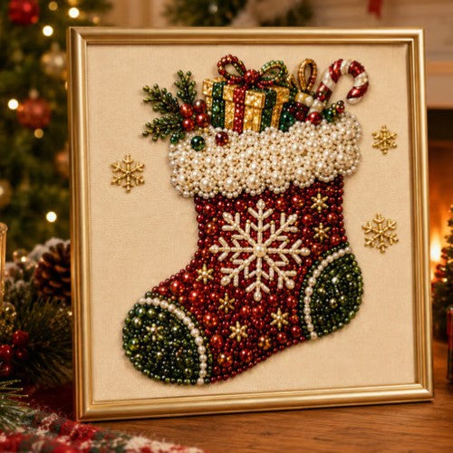Heat Grove Christmas 5D Diamond Painting Kit with Pearl Drills