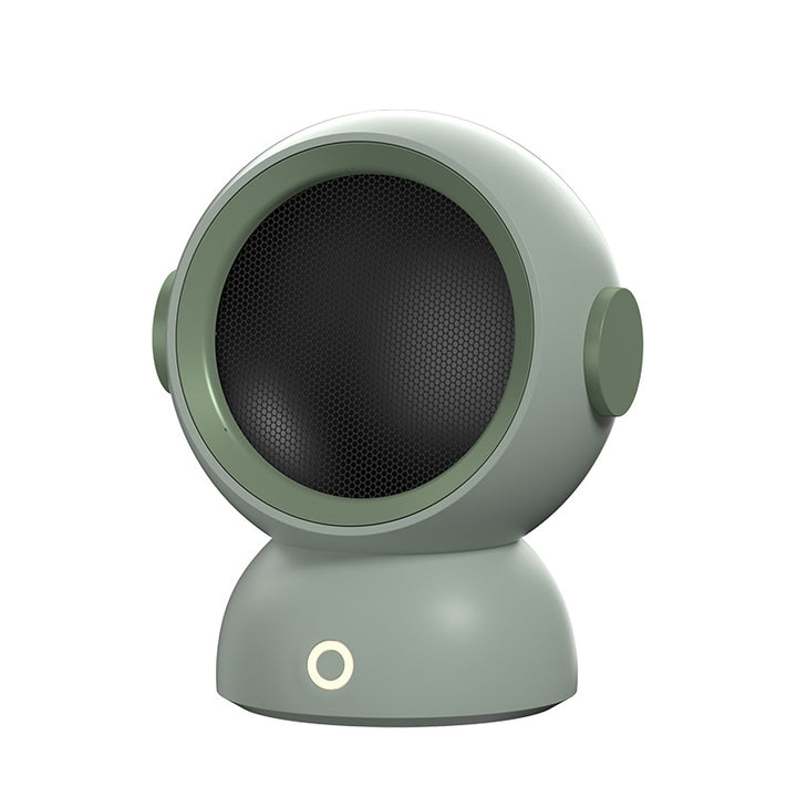 Round astronaut helmet mini heater in white