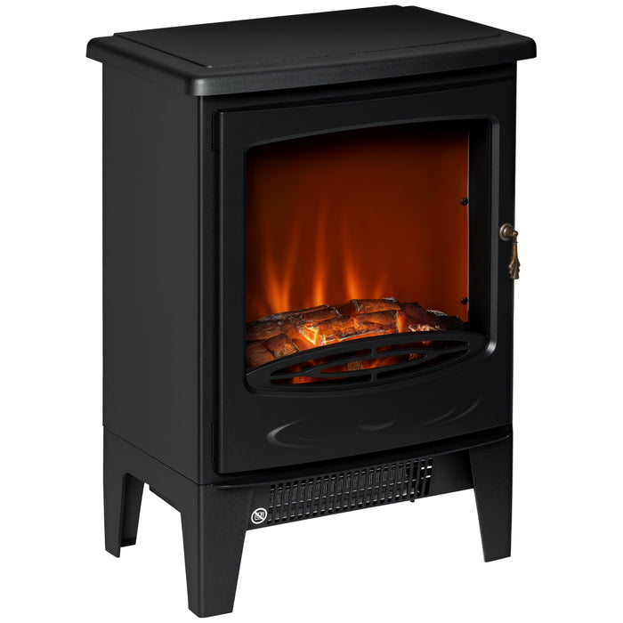 Heat Grove Electric Stove Fireplace with Tempered Glass and LED Flames