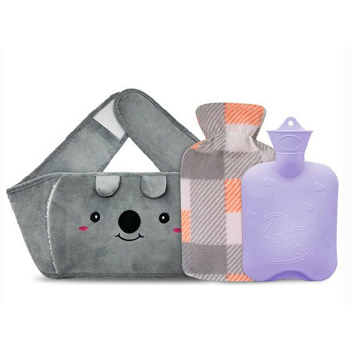 Plush Waist Hot Water Bottle Belt, 1000 mL Belly Warmer
