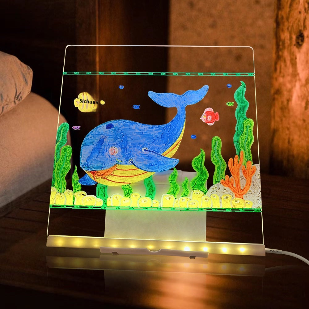 Glowing acrylic LED drawing board