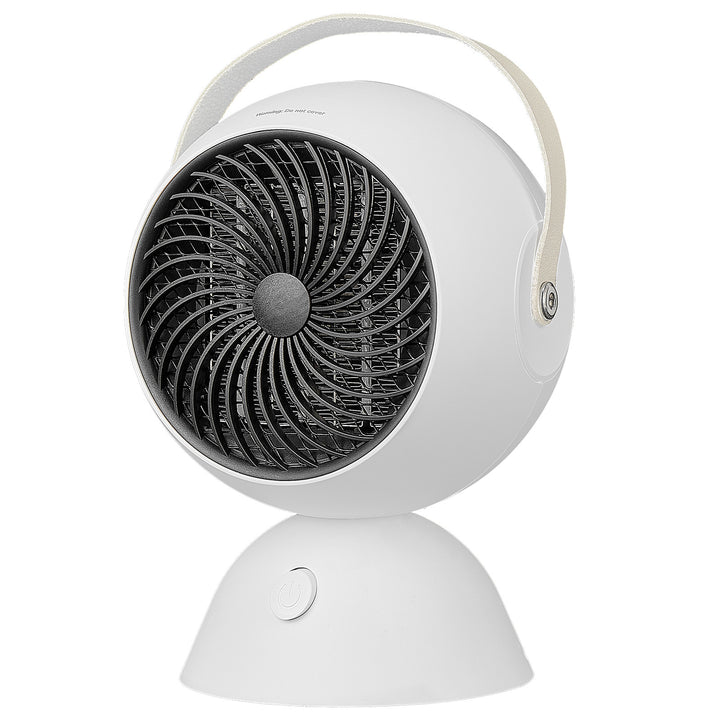 White 1300W desk space heater with handle