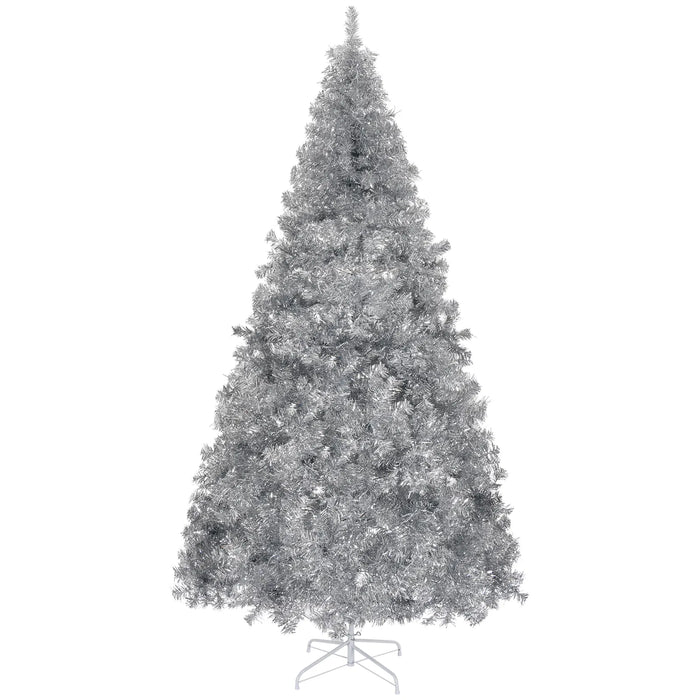 Heat Grove Silver Artificial Christmas Tree 6 ft, Hinged, 800 Tips