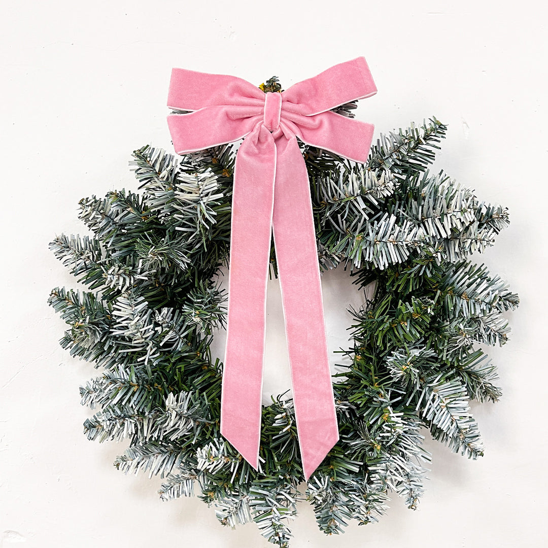 Red velvet Christmas bow with gold cord