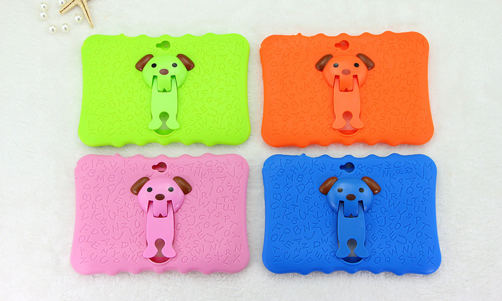 Pink kids tablet in silicone case