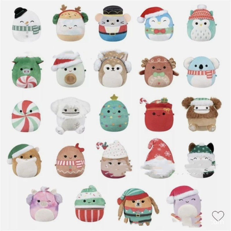 Christmas advent calendar box with mini plush characters
