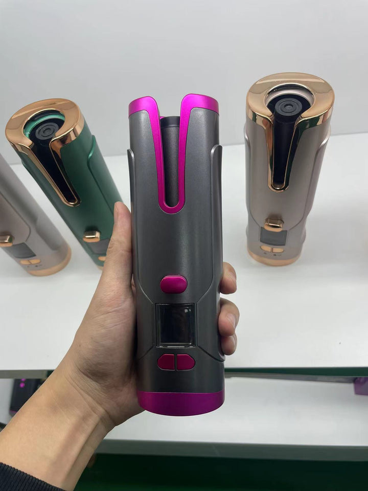 Cordless automatic rotating hair curler