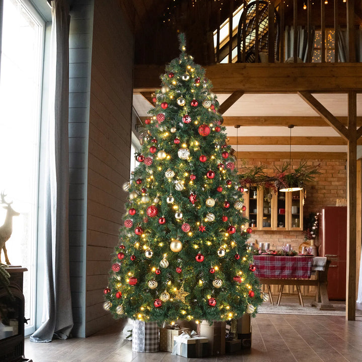 Tall pre-lit 10 ft Christmas tree