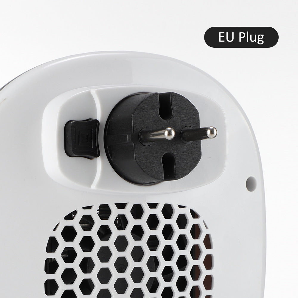 White plug-in wall outlet heater with LED display