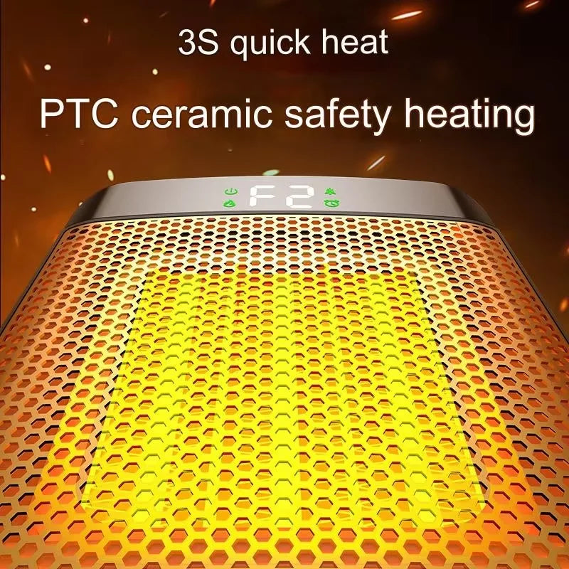 1500W Portable Electric Heater PTC Heating Fan Mini Space Heater