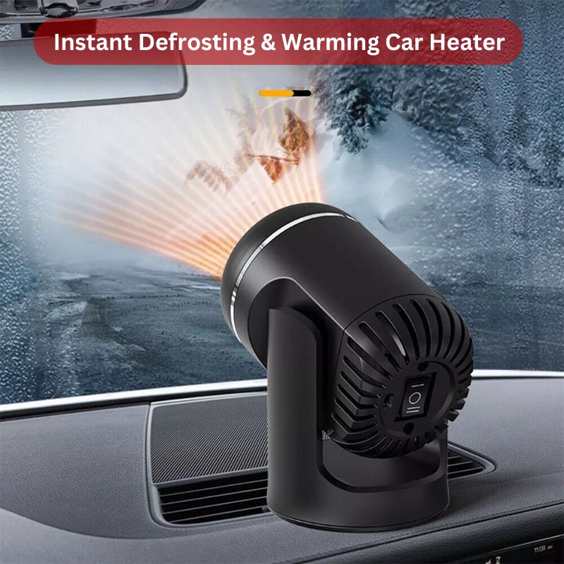 Car Heater 12 V | 360° Rotatable, Heating and Cooling Function | PTC Heating Element with Overheat Protection for Cigarette Lighter