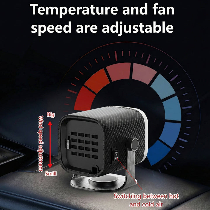 Car Heater Demister 12V/24V | Ceramic Quick Heater 120W/150W | 360° Rotatable for Clear View on Windscreen