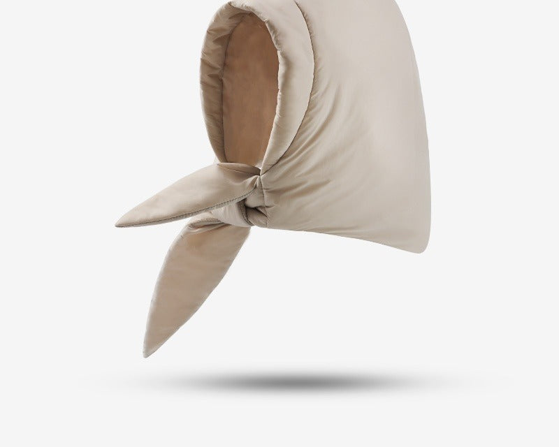 Black padded trapper hat with ear flaps
